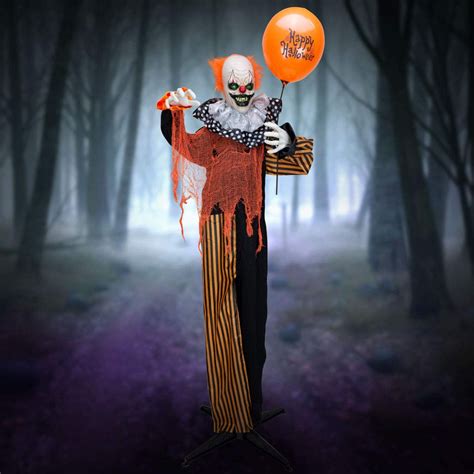 Scary Clown Halloween Decoration Sound Activated Animatronic Creepy Sound, Light Up LED Eyes, Moving Arms & Head, for Scary Halloween Holiday Decor Prop IndoorOutdoor, Yard Lawn Decorations 3. . Creepy clown animatronics